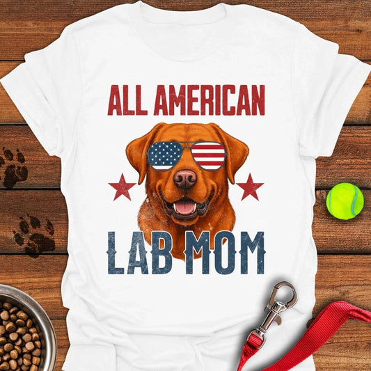 All American Fox Red Lab Mom T-Shirt White