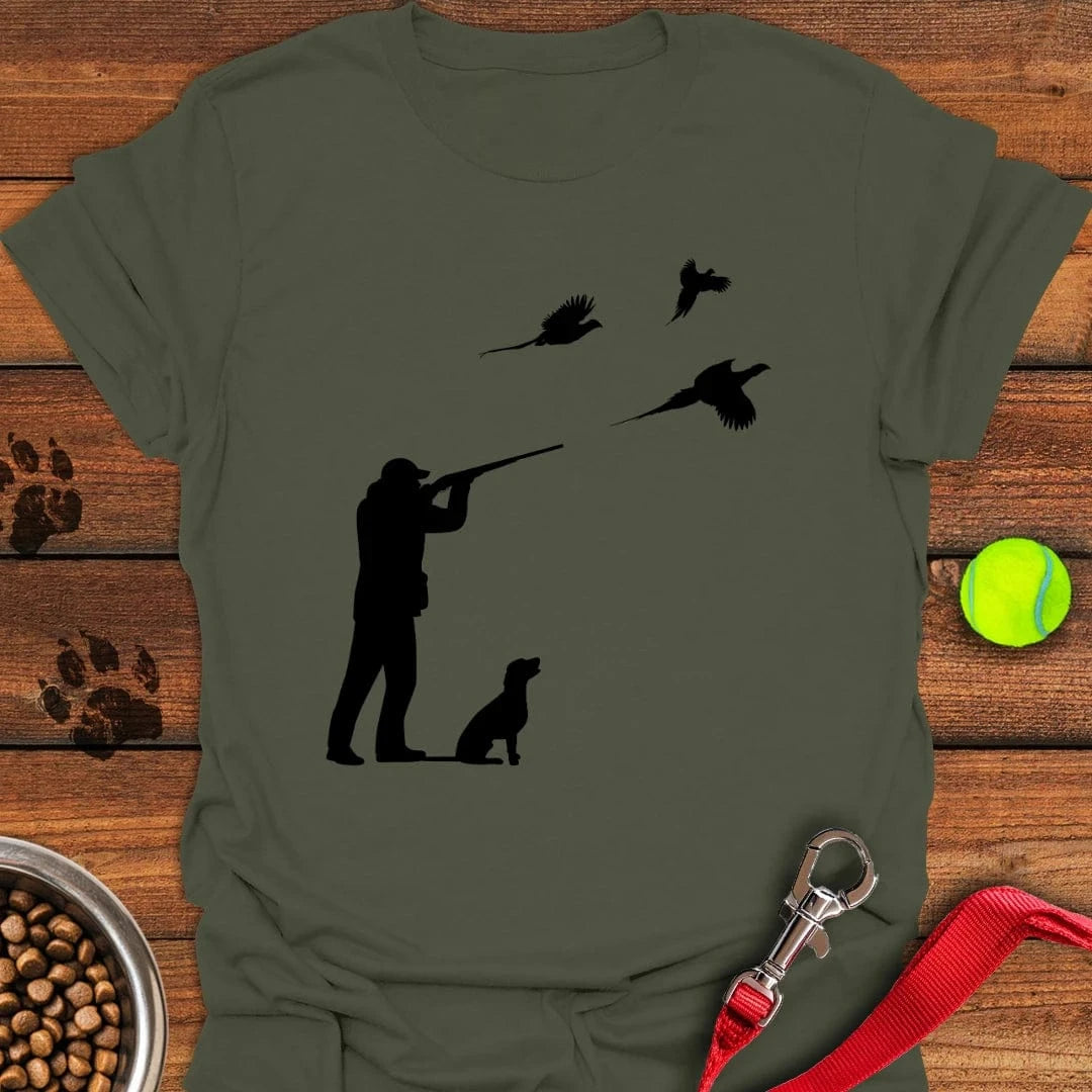Labrador Pheasant Hunting T-Shirt Military Green