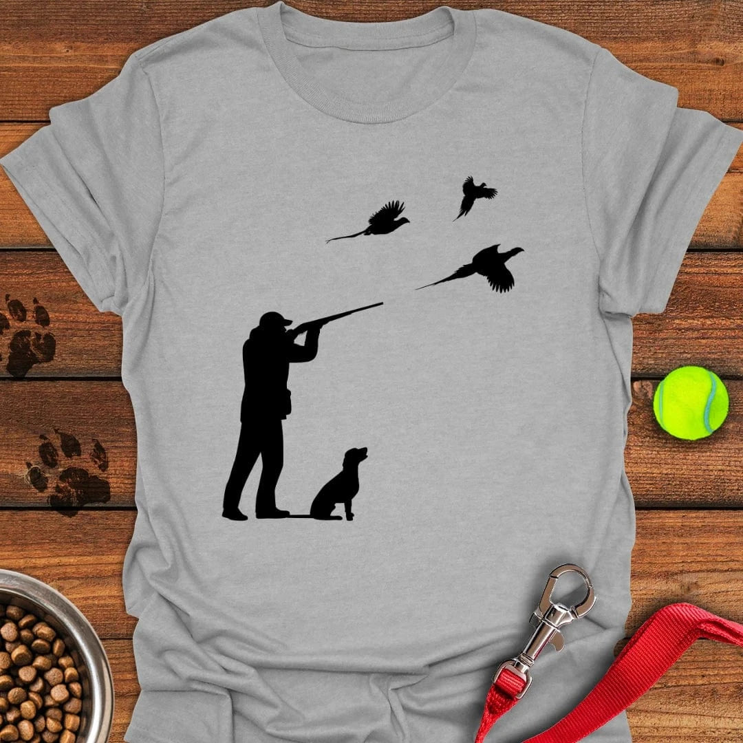 Labrador Pheasant Hunting T-Shirt Sport Grey