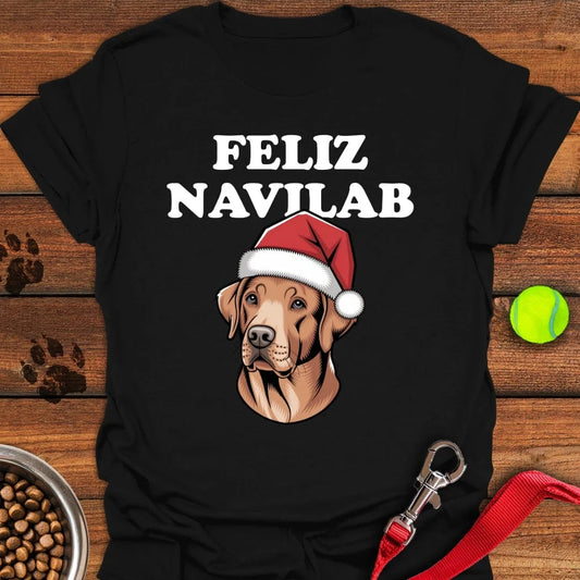 Fox Red Lab Funny Christmas T-Shirt Black