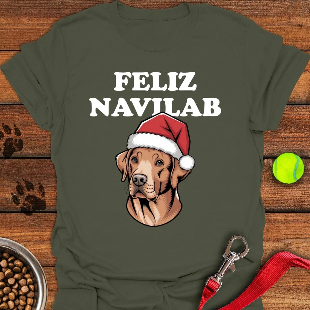 Fox Red Lab Funny Christmas T-Shirt Military Green