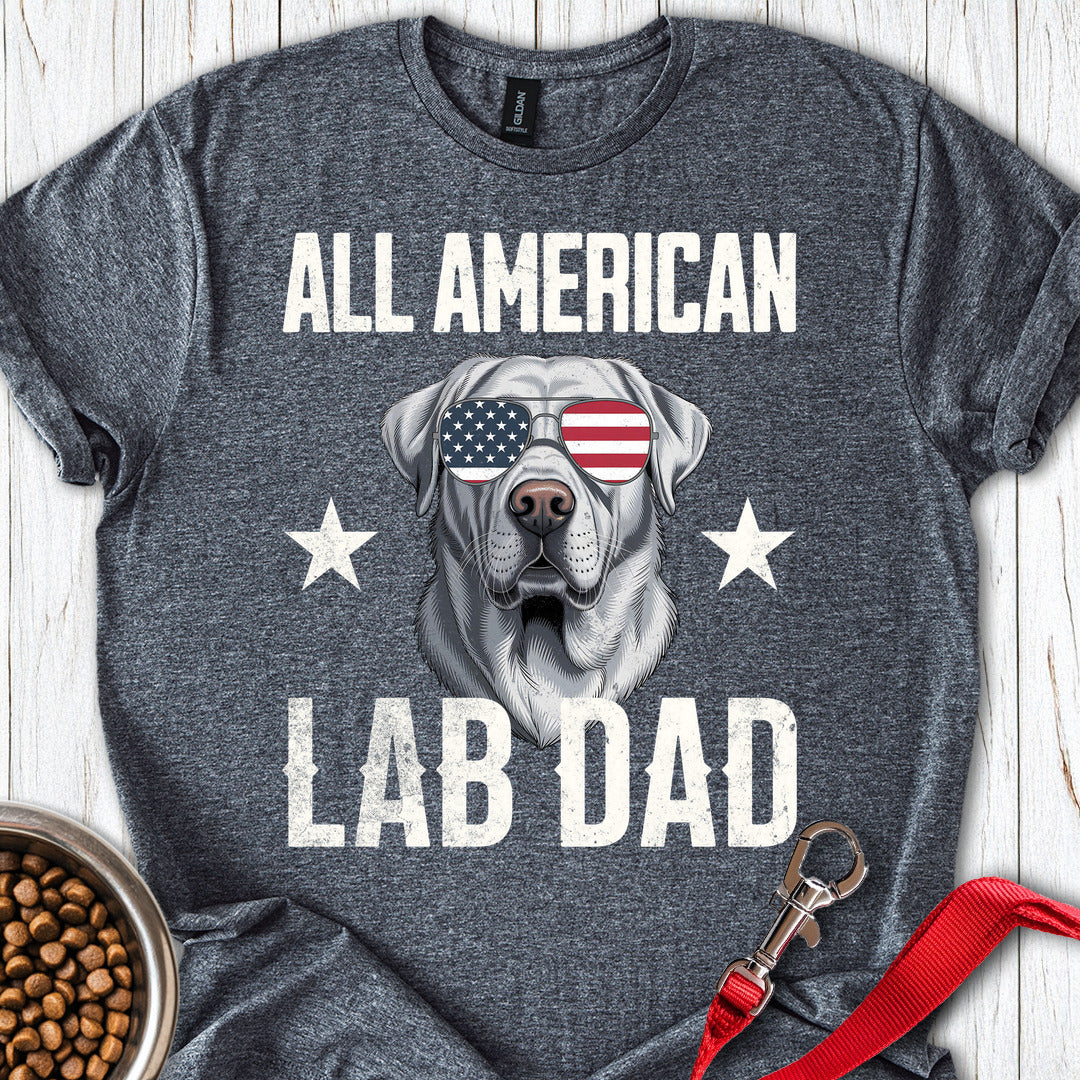 All American Silver Lab Dad Dark Heather