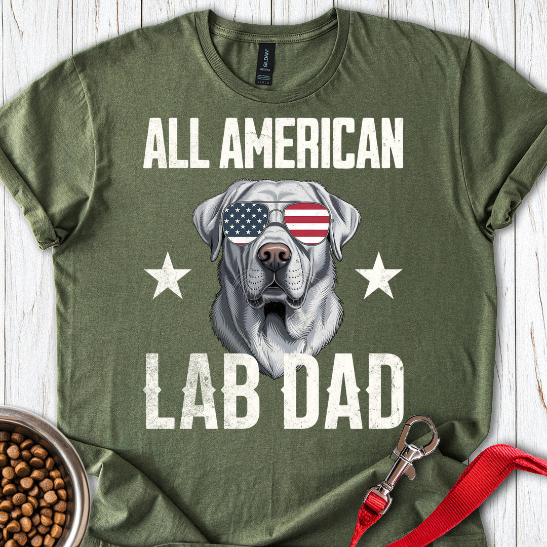 All American Silver Lab Dad Military Green