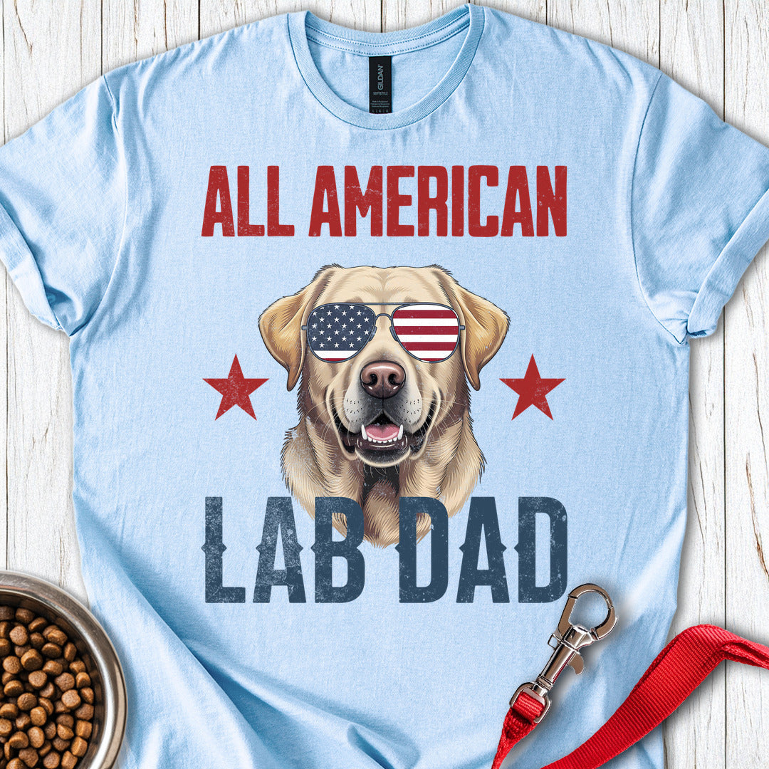 All American Yellow Lab Dad Light Blue