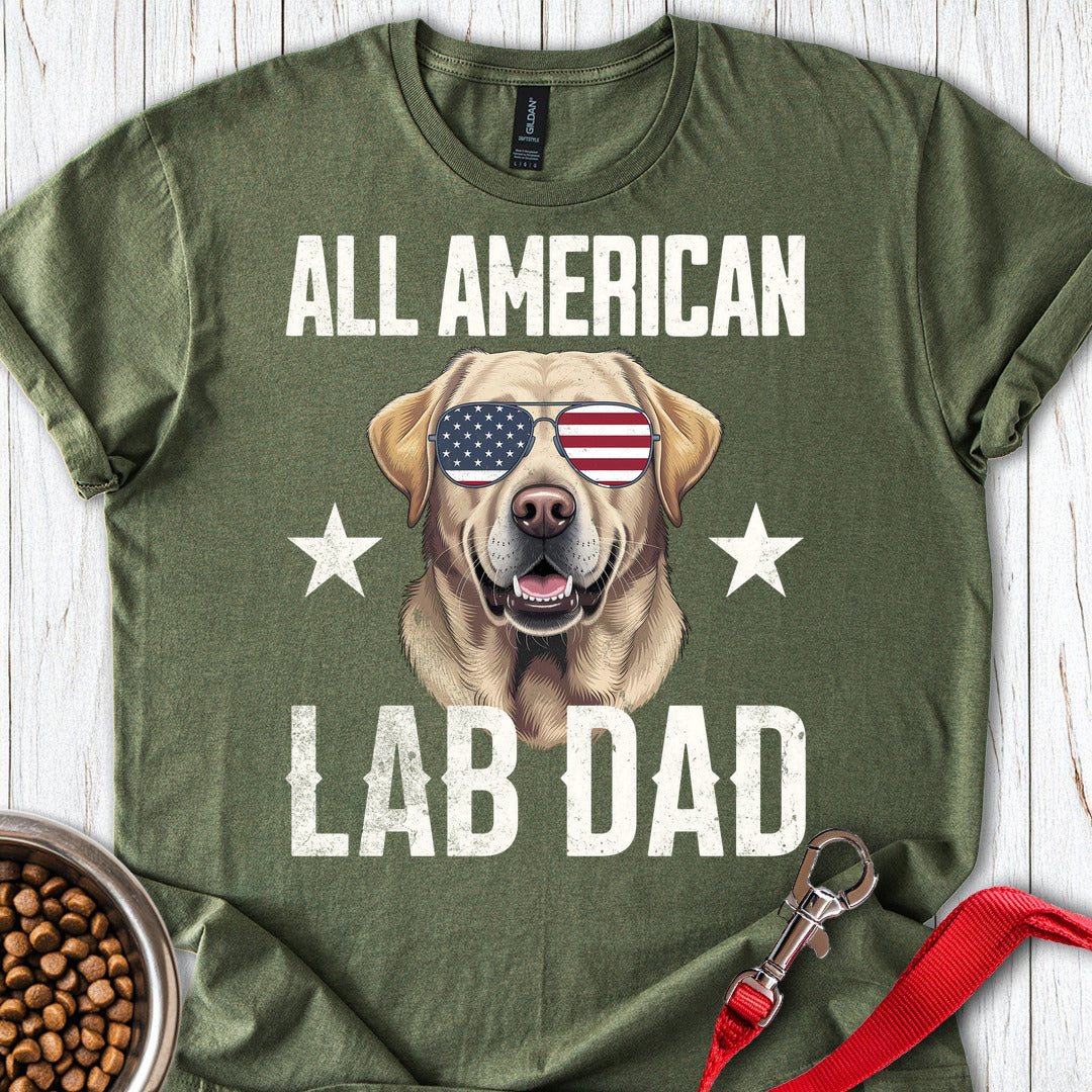 All American Yellow Lab Dad Military Green