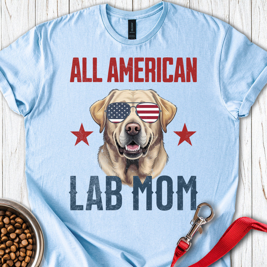 All American Yellow Lab Mom Light Blue