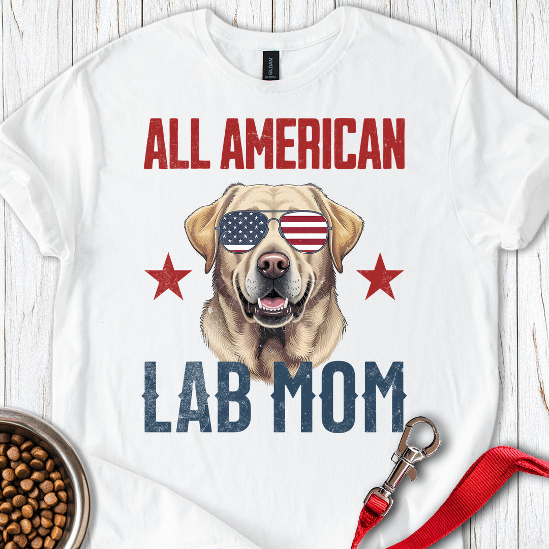 All American Yellow Lab Mom White