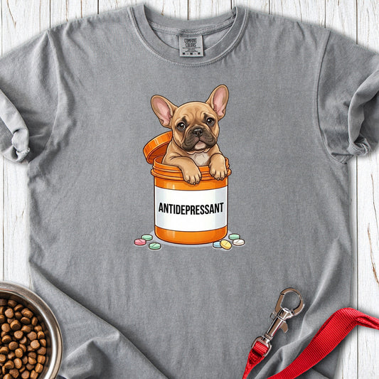 Antidepressant French Bulldog Premium Tee Grey