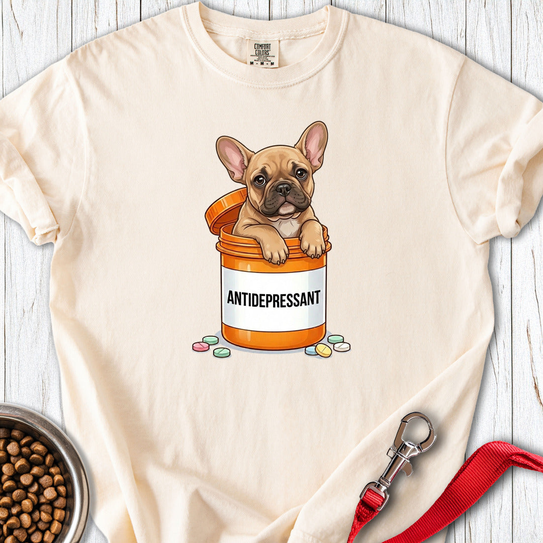 Antidepressant French Bulldog Premium Tee — Ivory