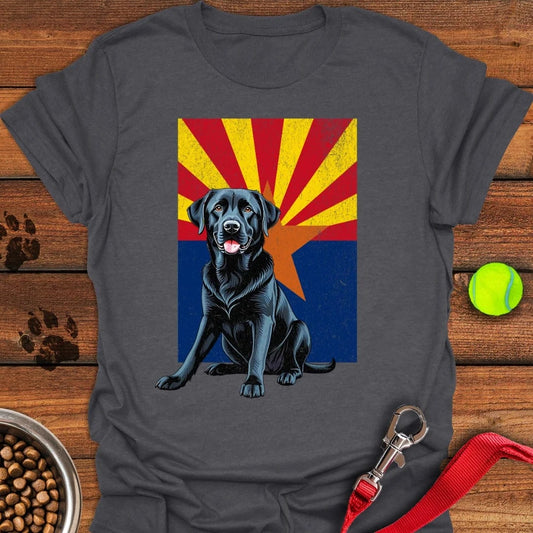 Black Labrador Arizona Flag T-Shirt Dark Heather