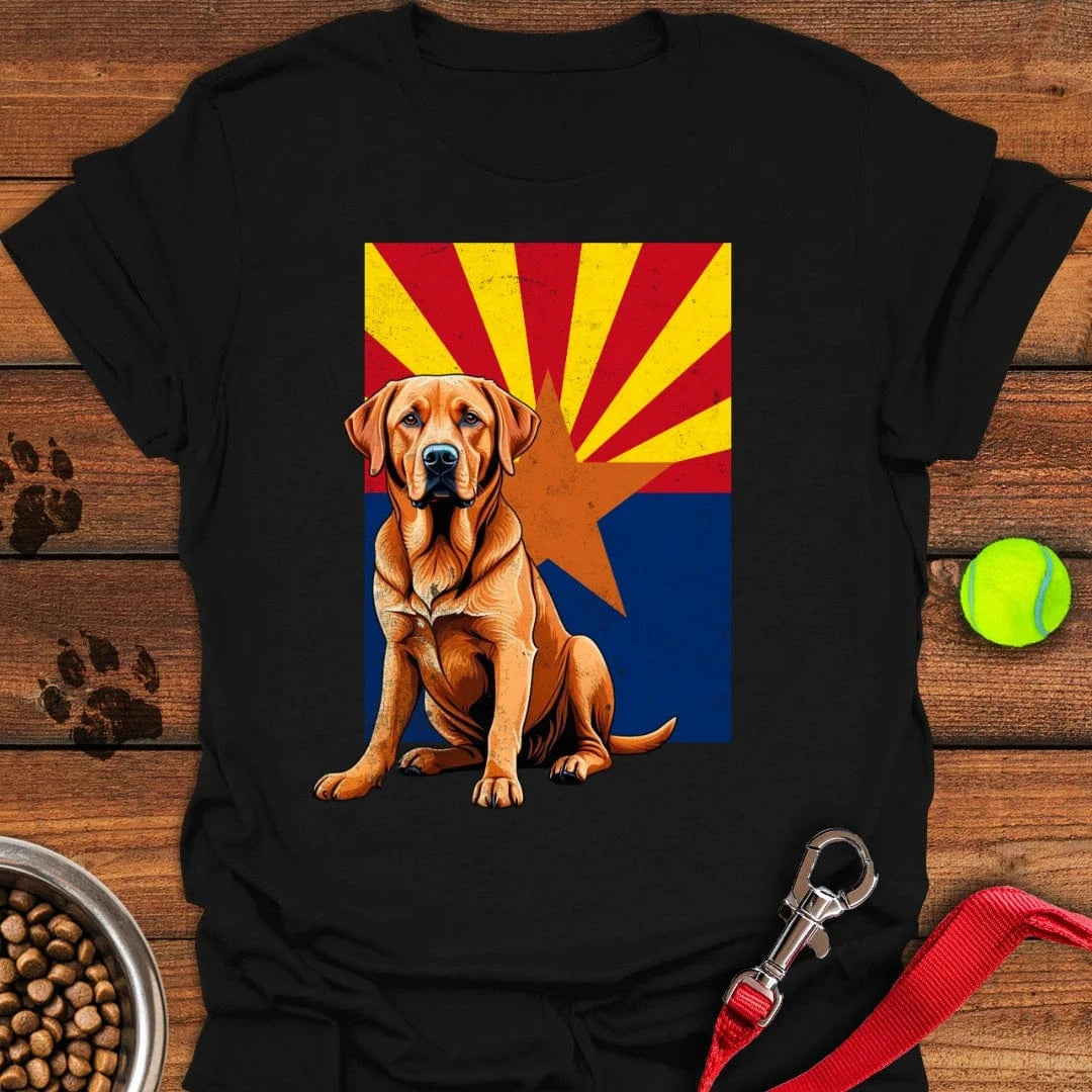 Fox Red Labrador Arizona Flag T-Shirt Black