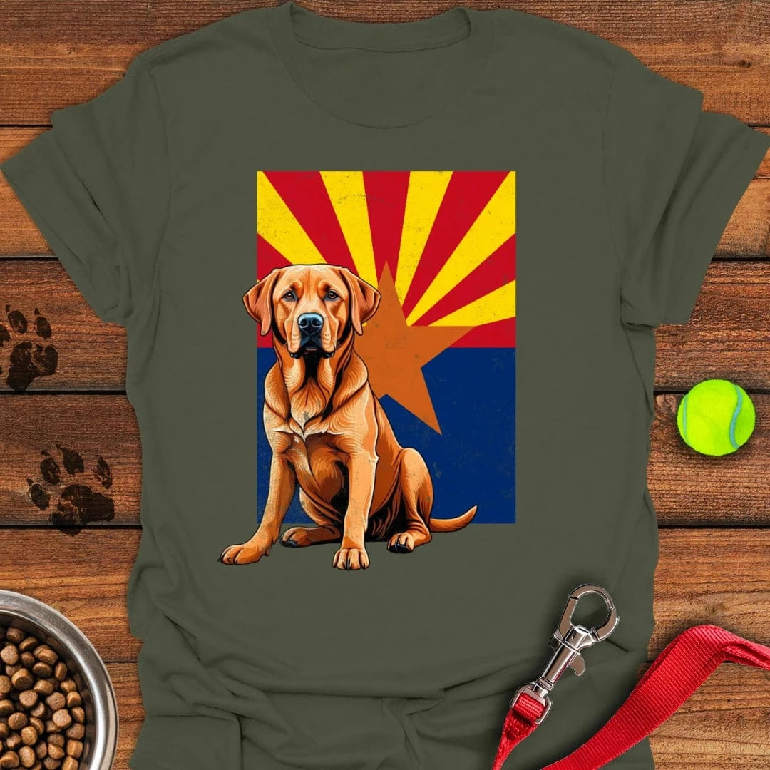 Fox Red Labrador Arizona Flag T-Shirt Military Green