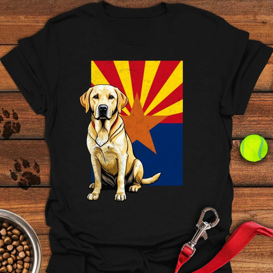 Yellow Labrador Arizona Flag T-Shirt Black