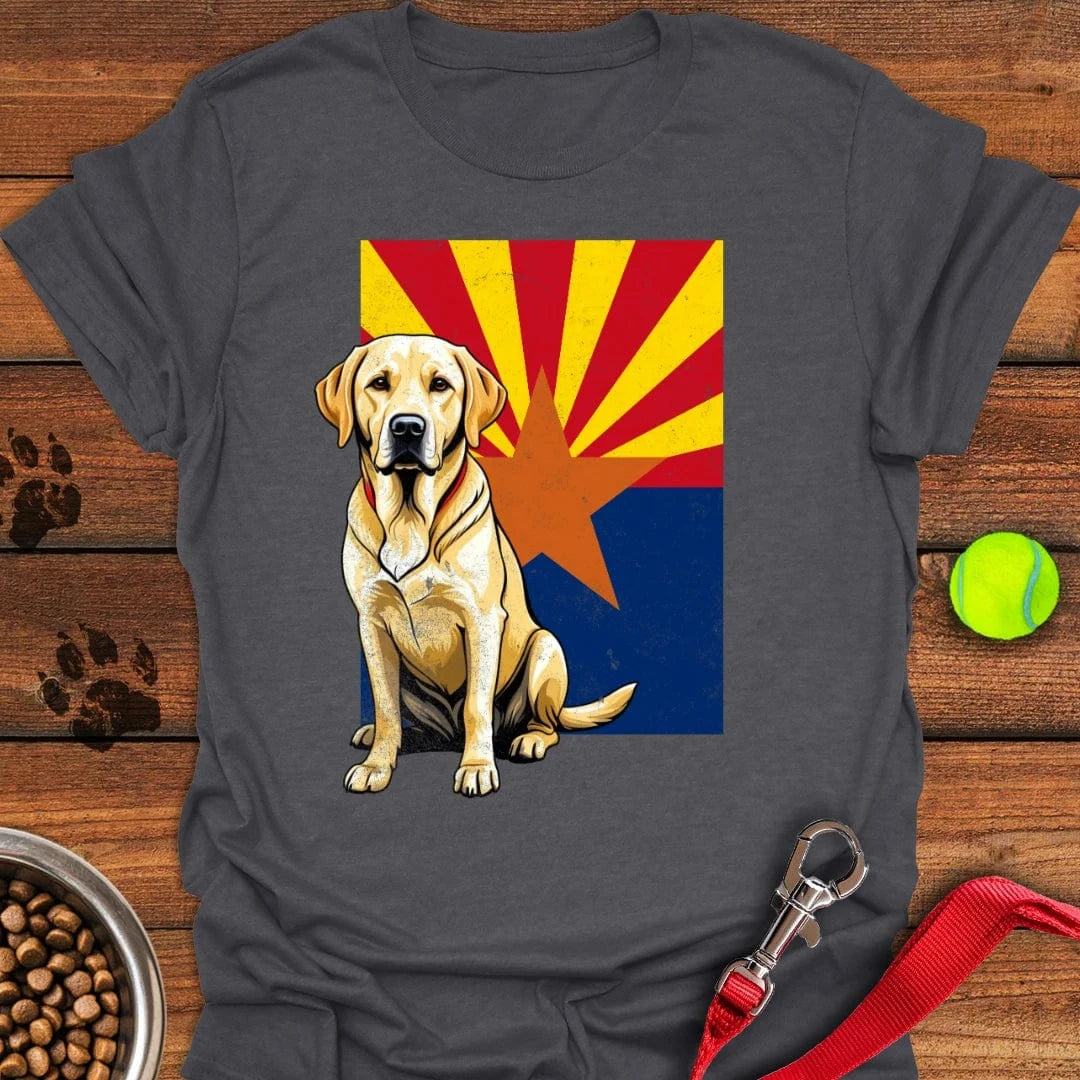 Yellow Labrador Arizona Flag T-Shirt Dark Heather