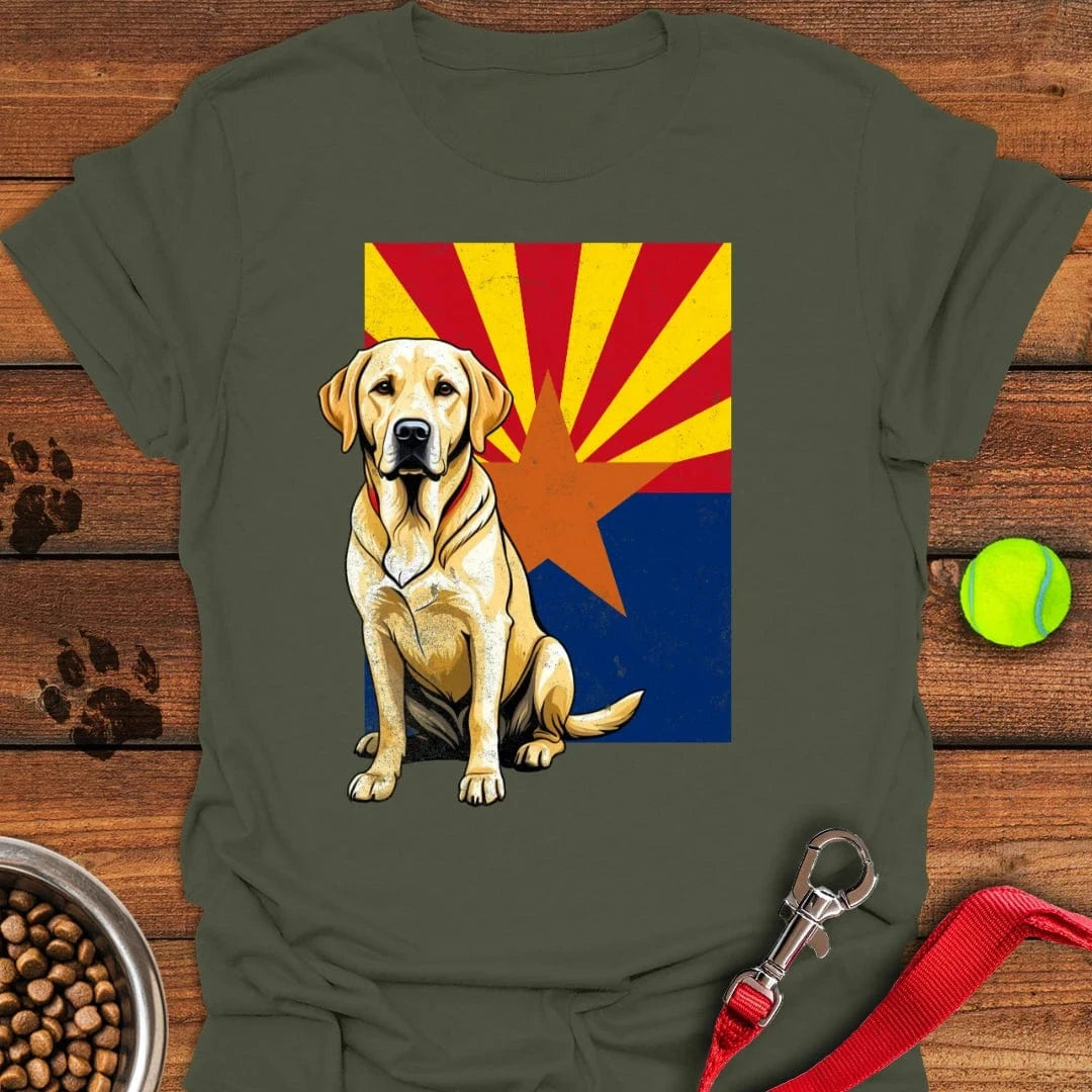 Yellow Labrador Arizona Flag T-Shirt Military Green