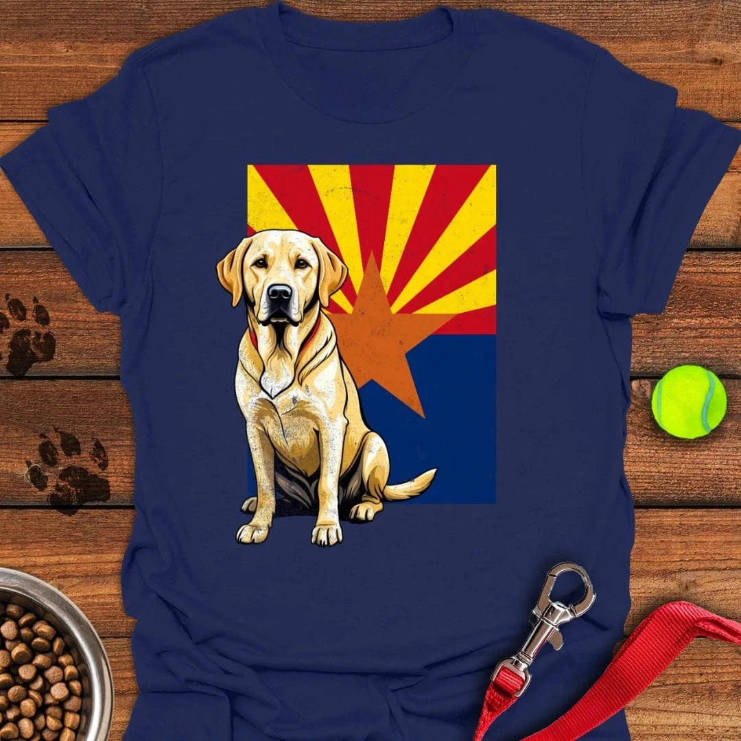 Yellow Labrador Arizona Flag T-Shirt Navy