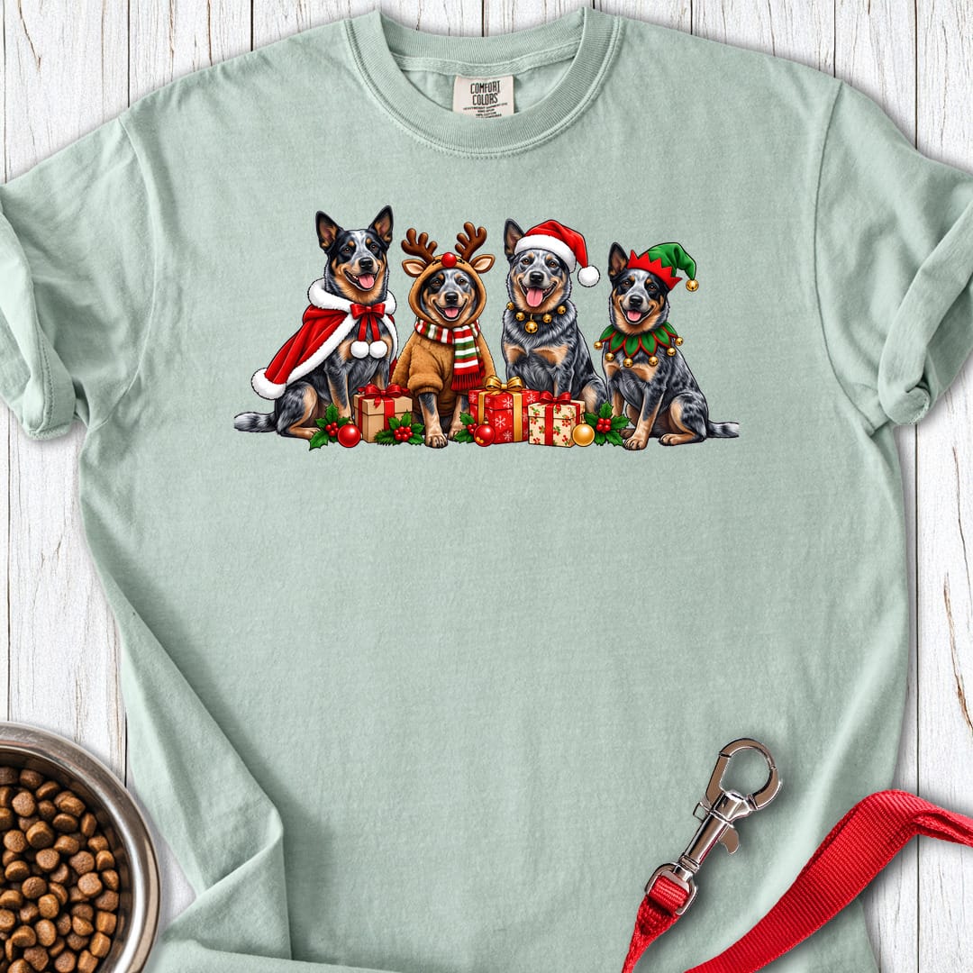 Australian Cattle Dog Christmas Group Premium Tee — Bay