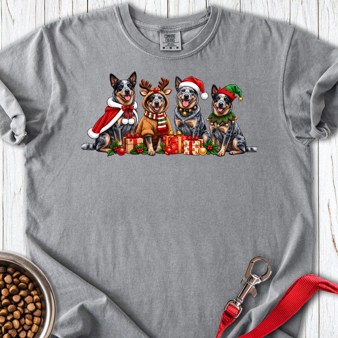 Australian Cattle Dog Christmas Group Premium Tee — Grey