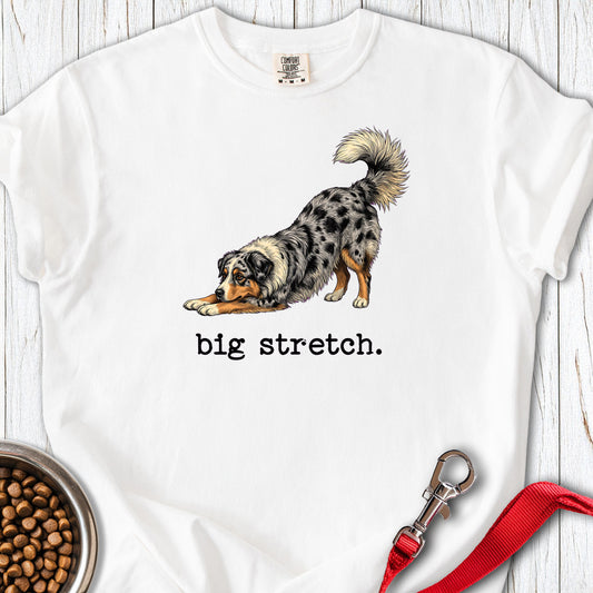 Australian Shepherd Big Stretch Premium Tee White