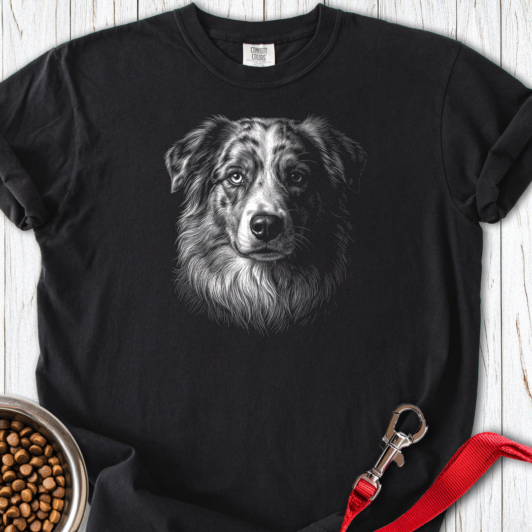 Australian Shepherd Engraved Premium Tee — Black