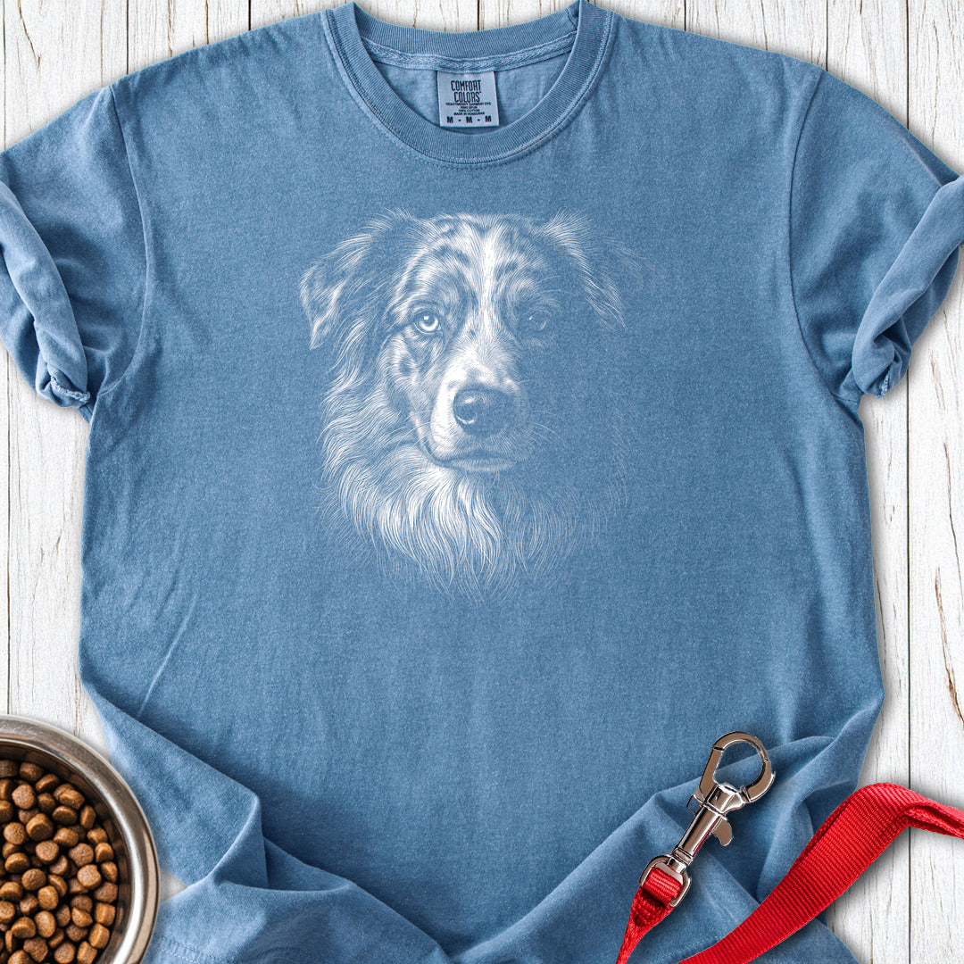 Australian Shepherd Engraved Premium Tee — Blue Jean