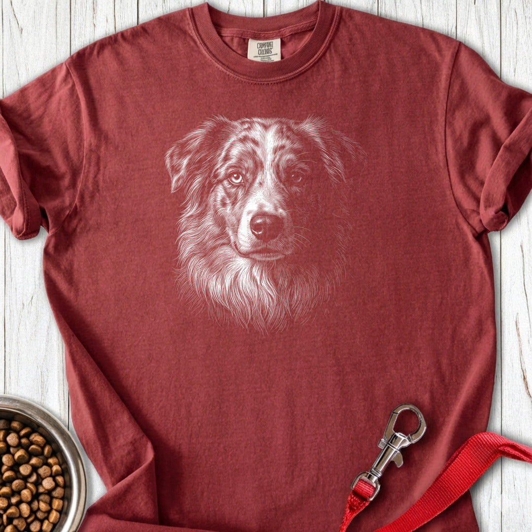 Australian Shepherd Engraved Premium Tee — Brick