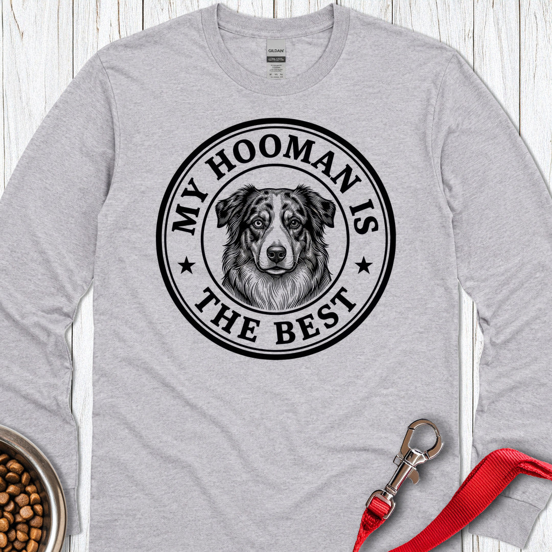 Australian Shepherd Hooman Long Sleeve — Sport Grey