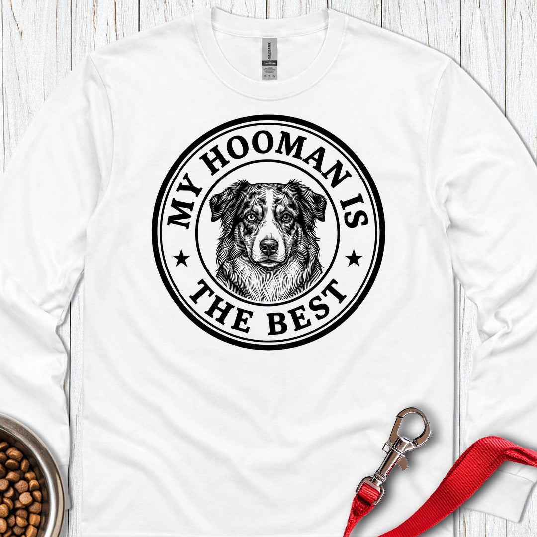 Australian Shepherd Hooman Long Sleeve — White