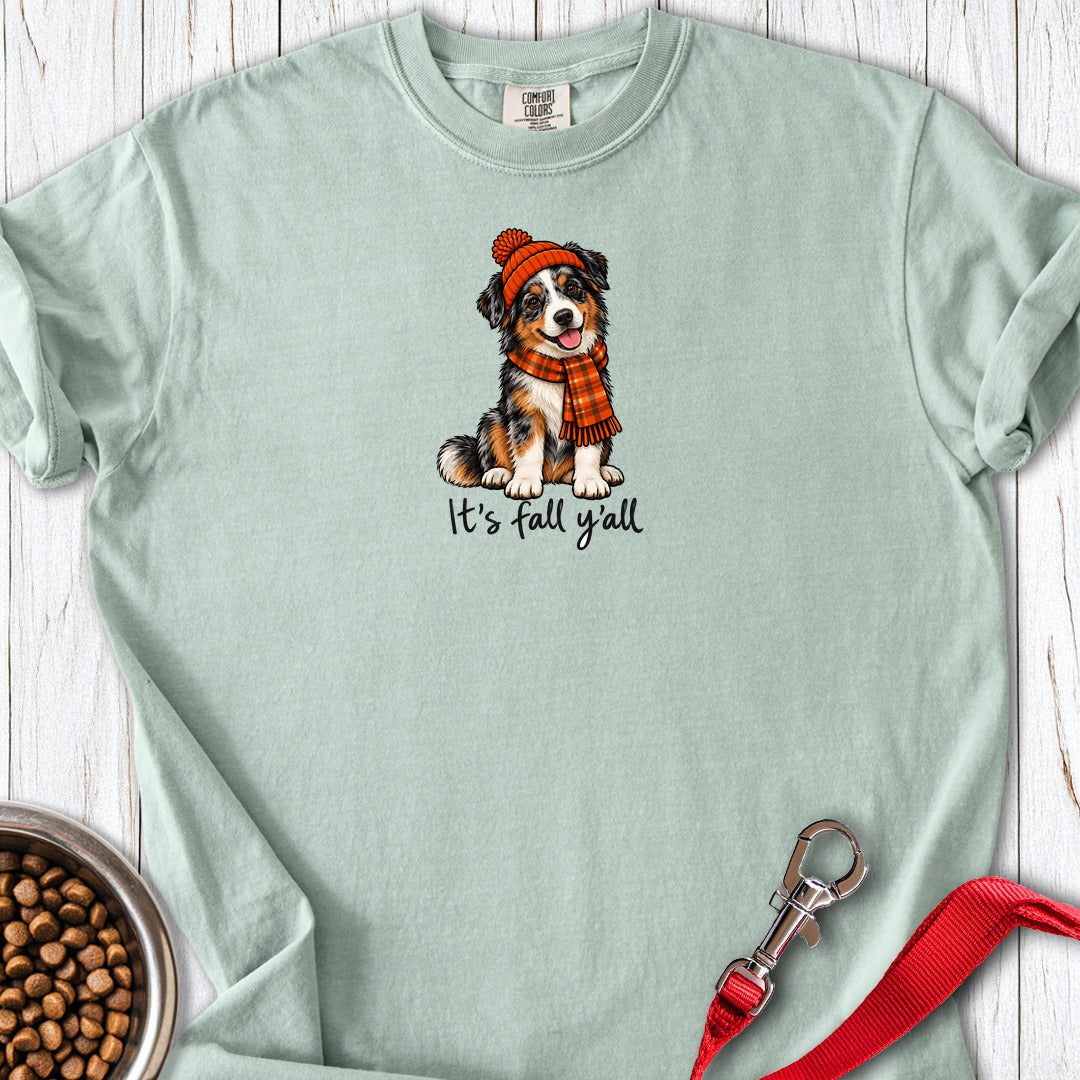 Australian Shepherd It's Fall Y'all Premium Tee — Bay