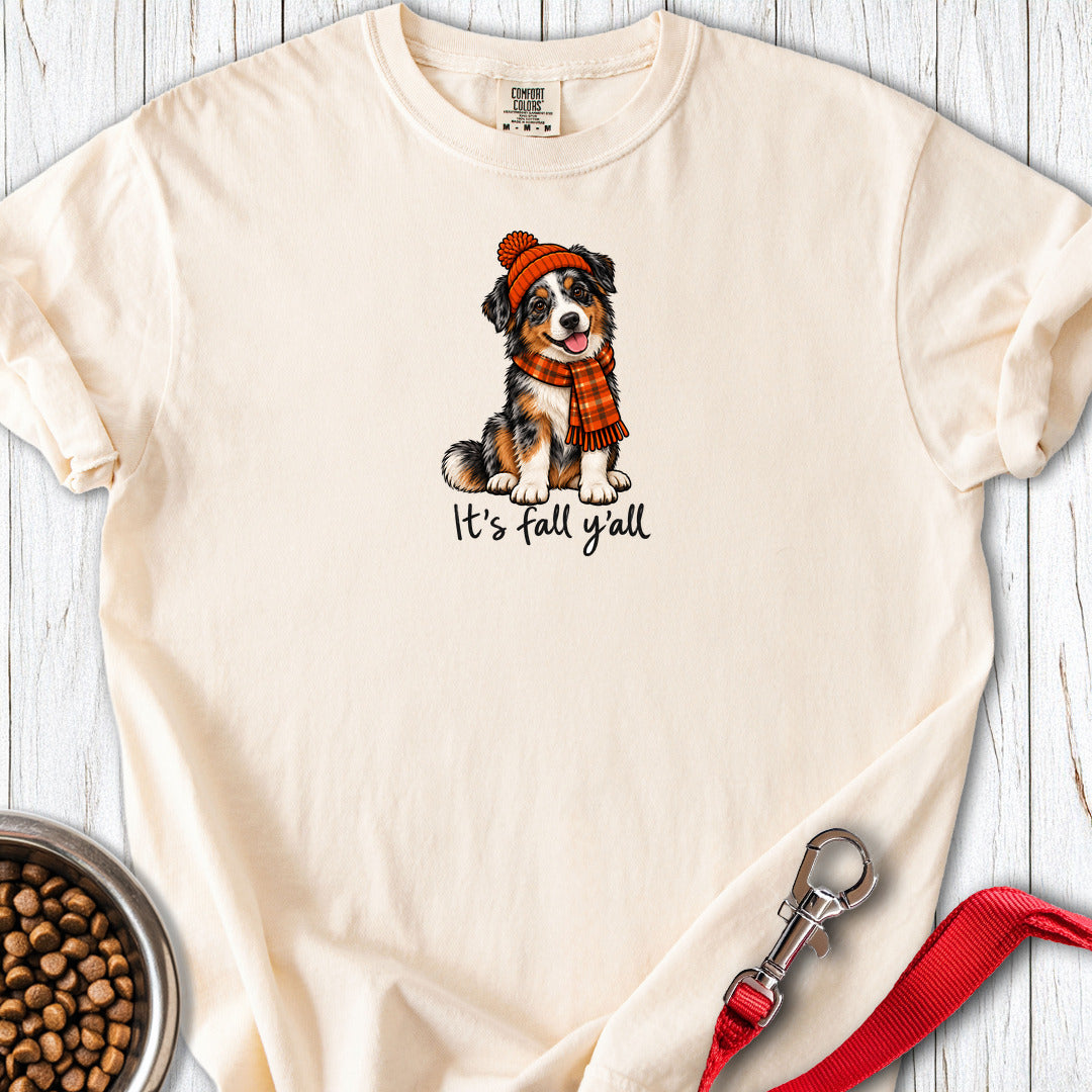 Australian Shepherd It's Fall Y'all Premium Tee — Ivory