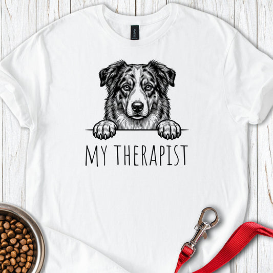 Australian Shepherd Therapist White