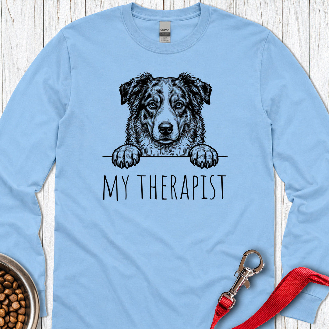Australian Shepherd Therapist Long Sleeve — Carolina Blue