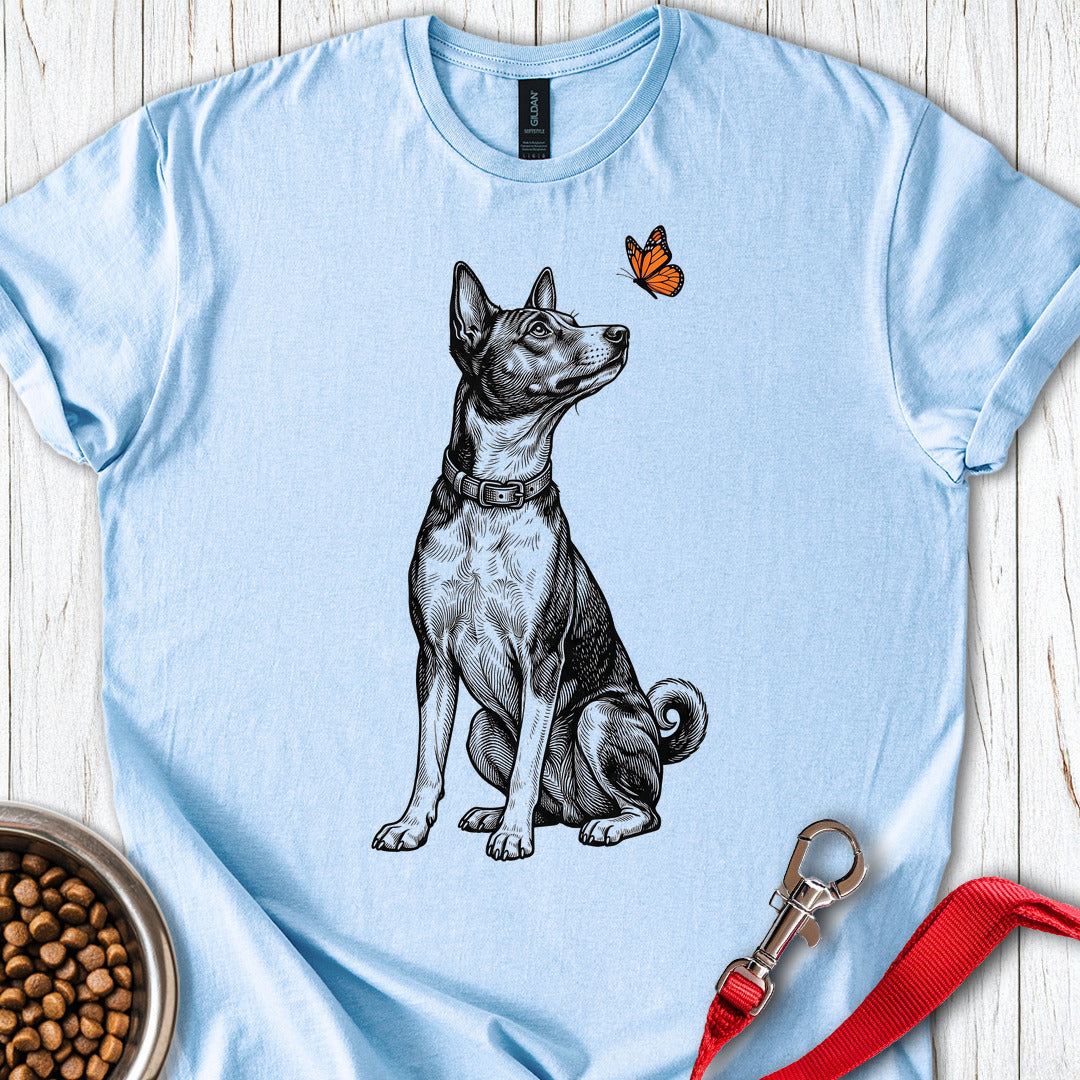 Basenji Butterfly — Light Blue
