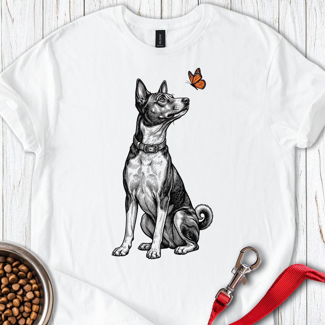 Basenji Butterfly — White