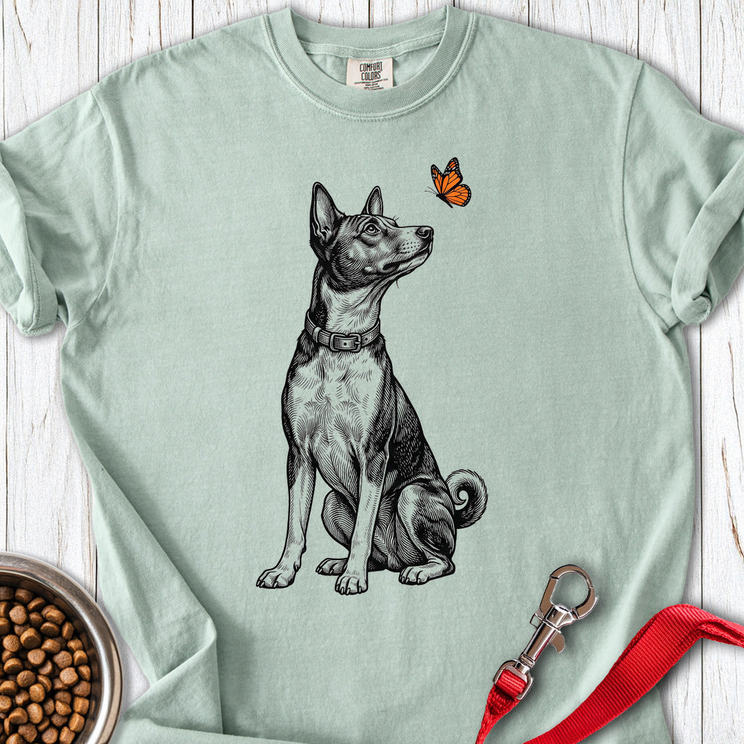 Basenji Butterfly Premium Tee — Bay