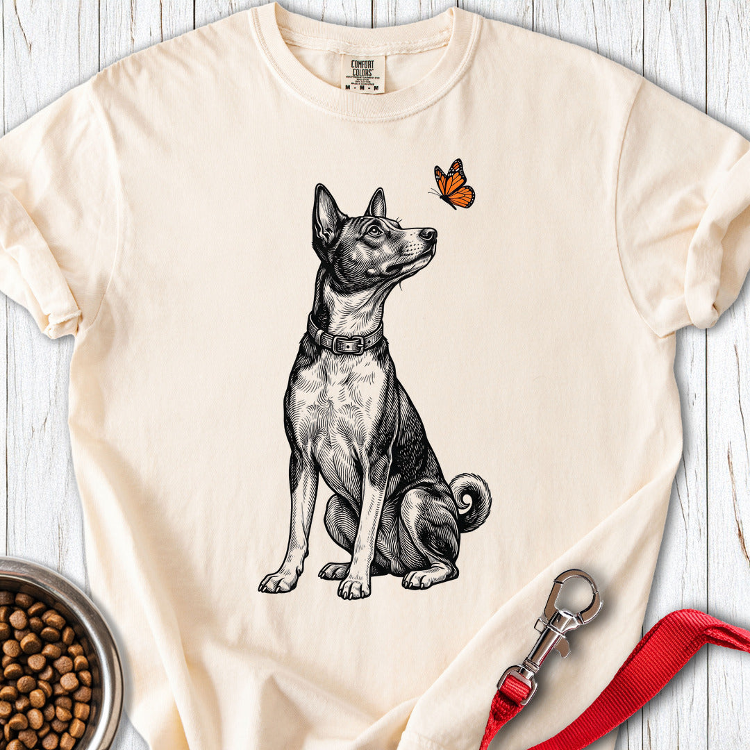 Basenji Butterfly Premium Tee — Ivory