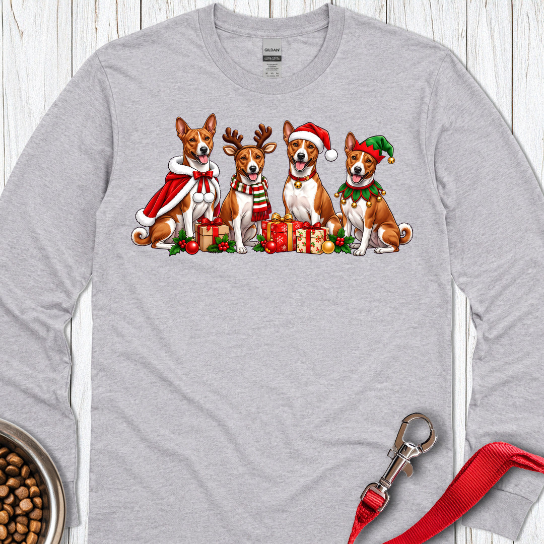 Basenji Christmas Group Long Sleeve — Sport Grey