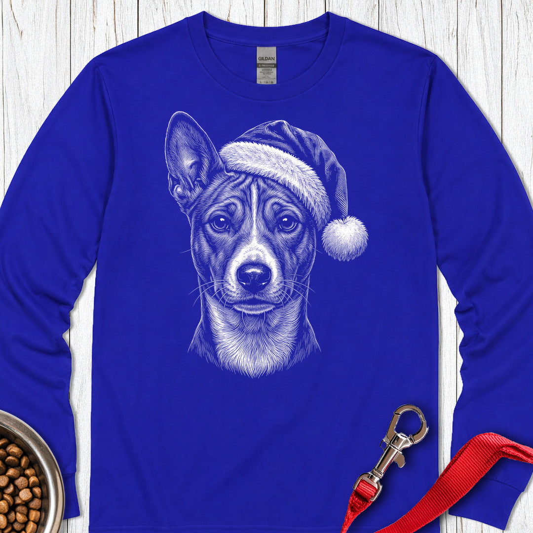 Basenji Christmas Santa Hat Long Sleeve — Royal