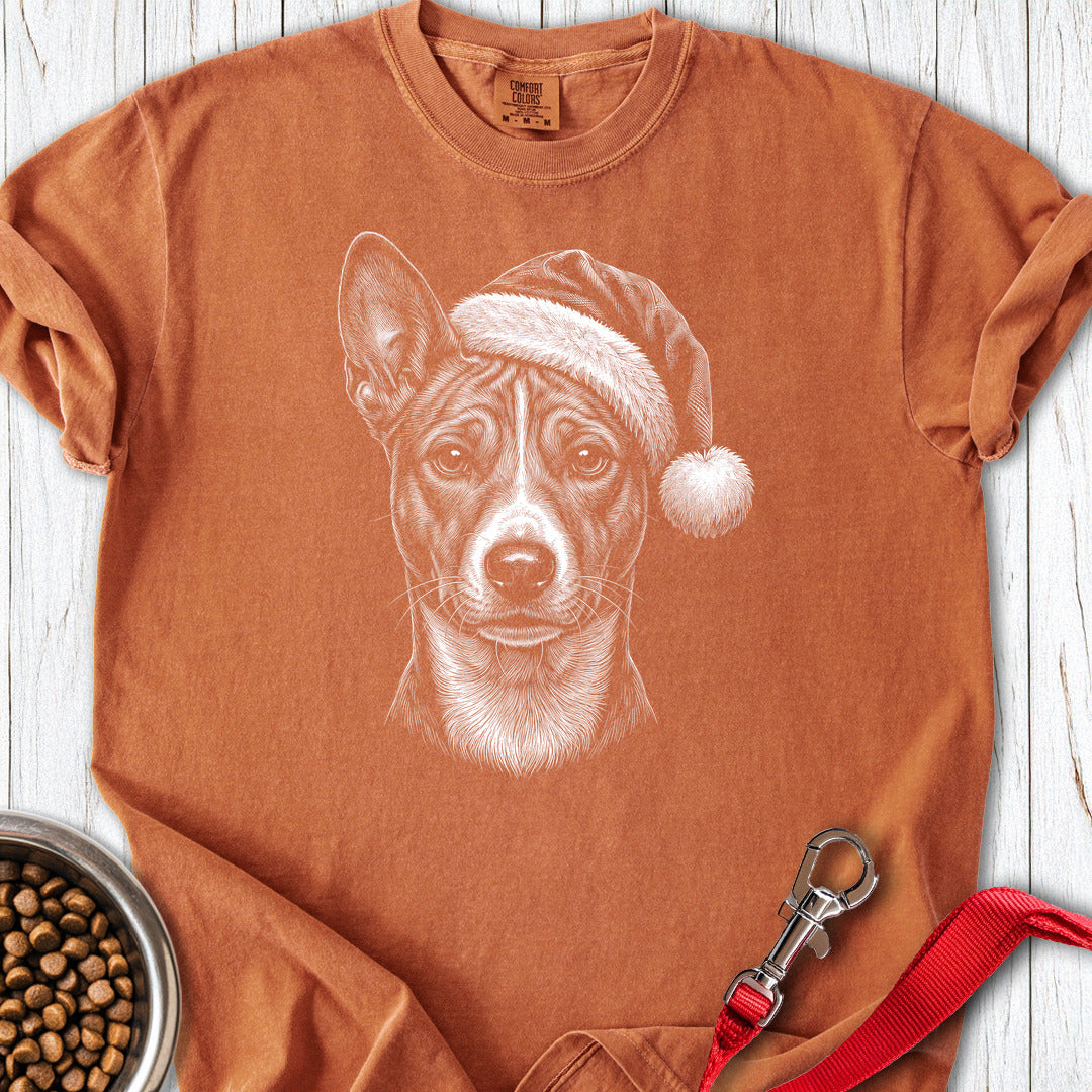 Basenji Christmas Santa Hat Premium Tee Yam