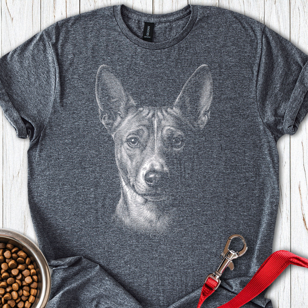 Basenji Engraved — Dark Heather