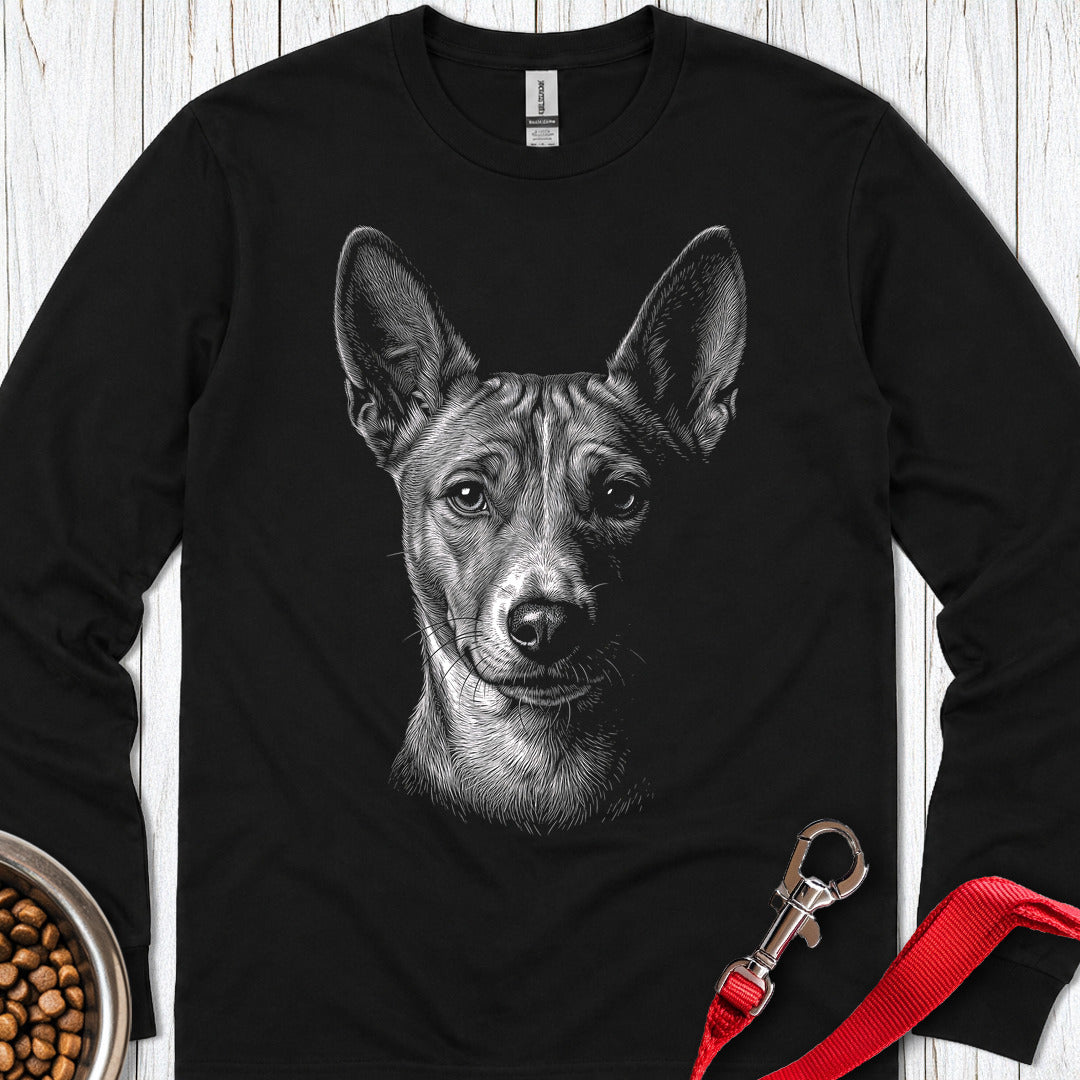Basenji Engraved Long Sleeve — Black