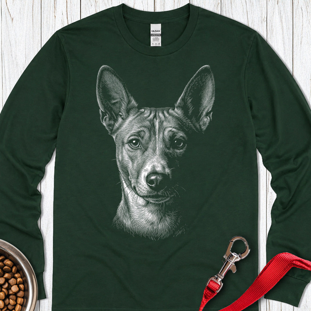 Basenji Engraved Long Sleeve — Forest Green