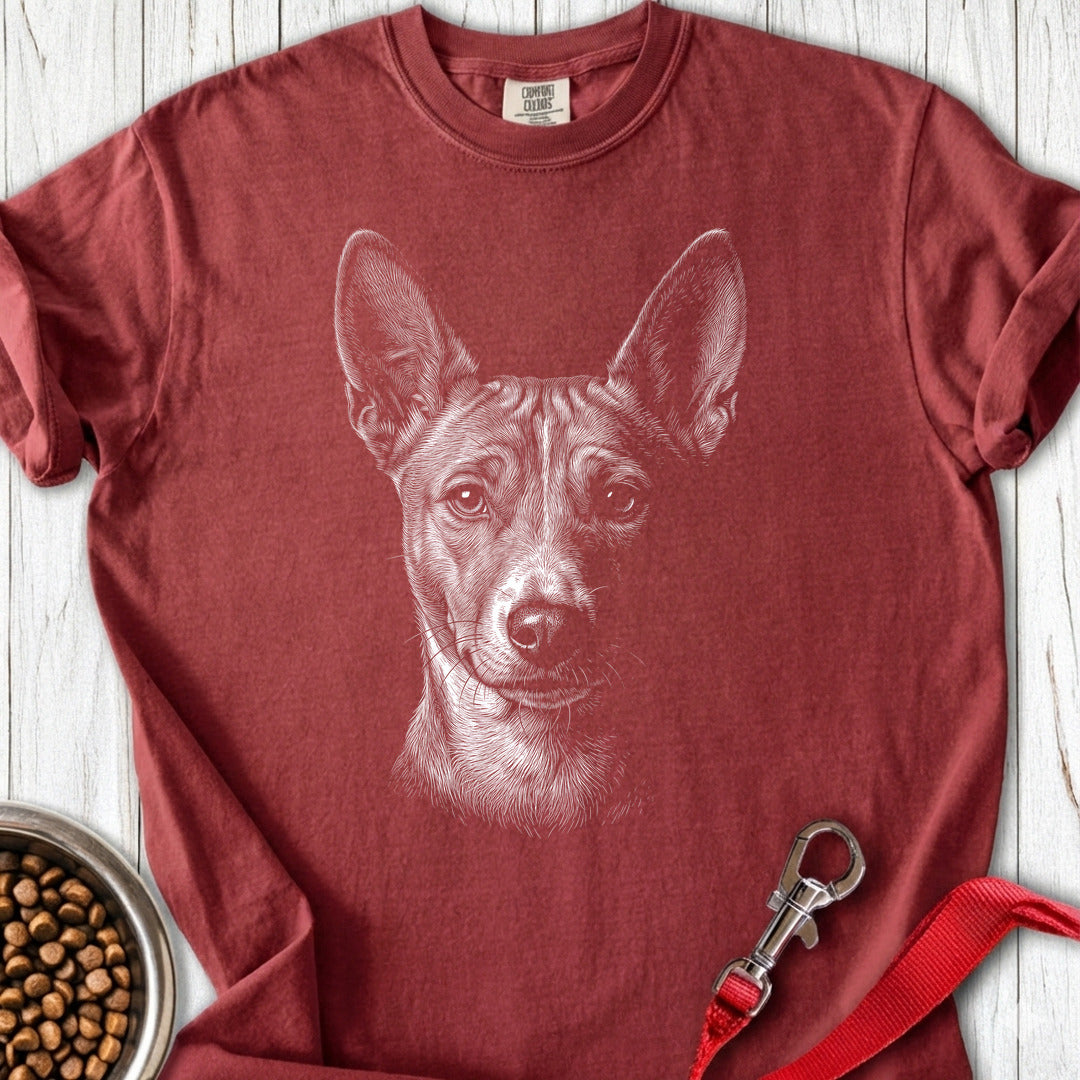 Basenji Engraved Premium Tee — Brick