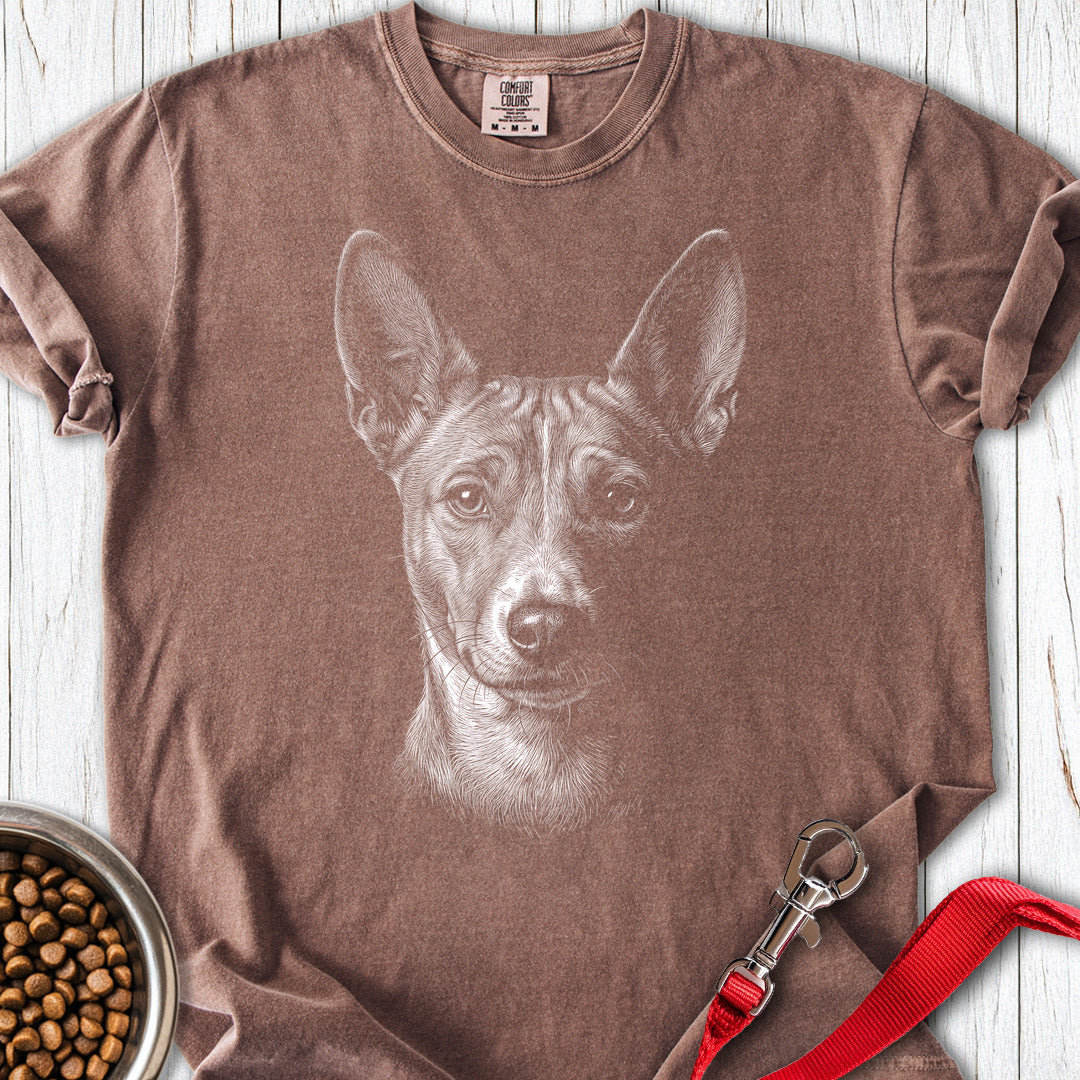 Basenji Engraved Premium Tee — Espresso