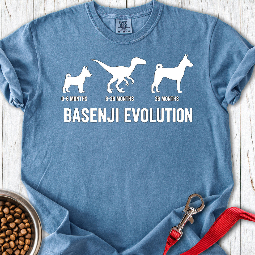 Basenji Evolution Premium Tee — Blue Jean