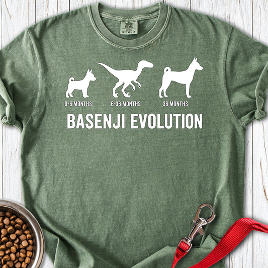 Basenji Evolution Premium Tee — Moss