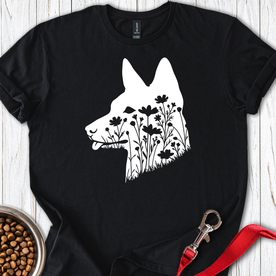 Basenji Flowers — Black