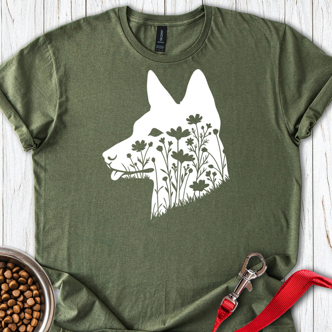 Basenji Flowers — Military Green