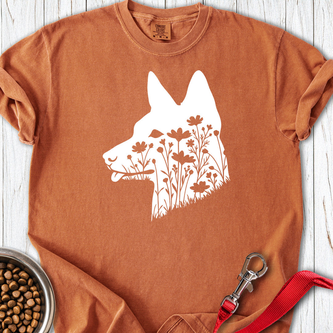 Basenji Flowers Premium Tee — Yam
