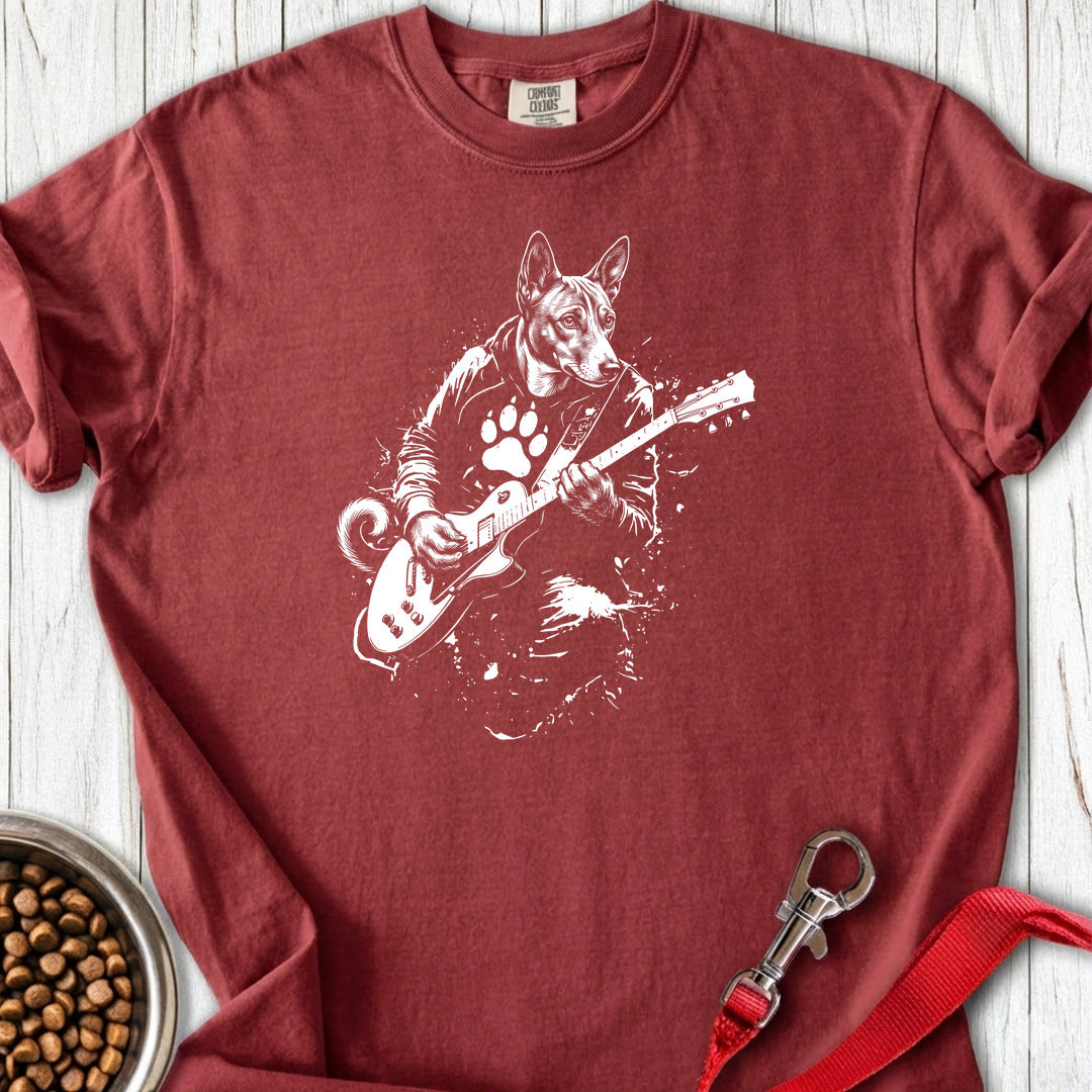 Basenji Guitar Premium Tee — Brick
